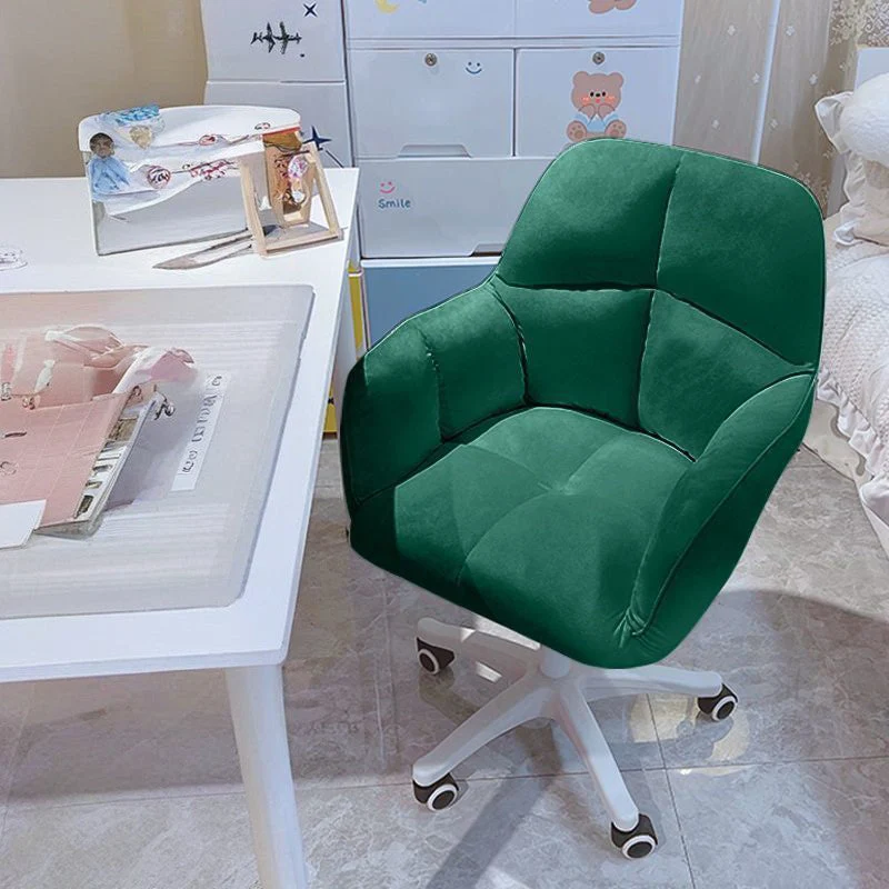Modern Simplicity Rectangular Curved Velvet Nylon Desk Chair Backrest Armrest For Home Office