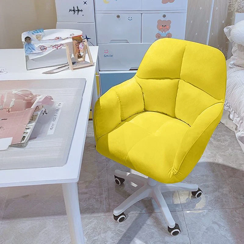 Modern Simplicity Rectangular Curved Velvet Nylon Desk Chair Backrest Armrest For Home Office
