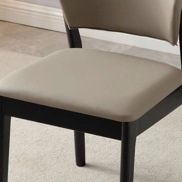 Contemporary Nordic Rectangular Rubberwood PU Leather Chair Backrest Armless For Living Room