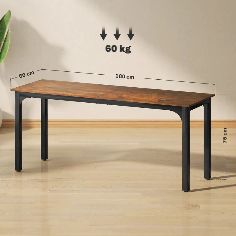 Mesa de escritório, Mesa para computador, design rústico, muito espaço, aglomerado, castanho