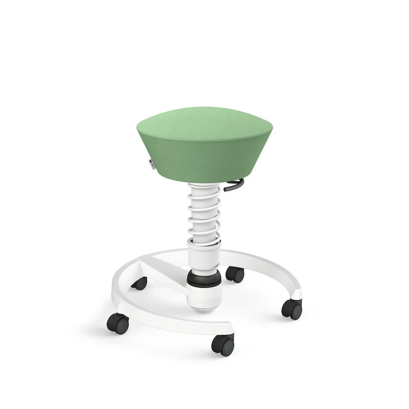 Aeris Swopper mit Rollen | Stoff Wolle Select | Gestell Weiß | Additional Colours