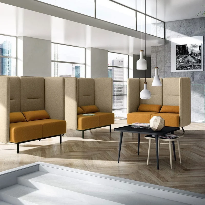 Lounge Sofa hoher Rücken fm Calesita DIALOG - hochwertiger Wollbezug Fenice