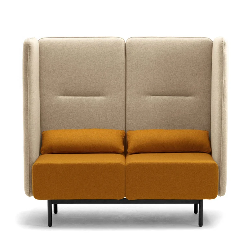 Lounge Sofa 2-Sitzer mit Ablagen - fm Calesita DIALOG - hochwertiger Wollbezug Fenice