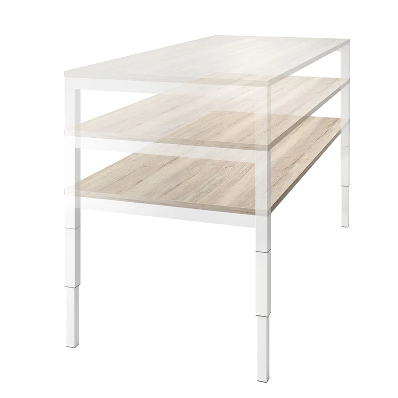 Höhenverstellbarer Schreibtisch fm Catro / Besprechungstisch 4-Fuß bis 90cm Breite | bis 118 cm Höhe | bis 200 cm Länge