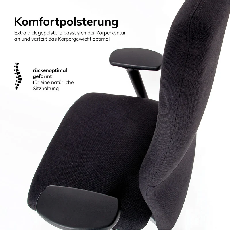 lento Ergonomischer Bürostuhl XL Agilis AG12 - Schwerlaststuhl bis 200 KG