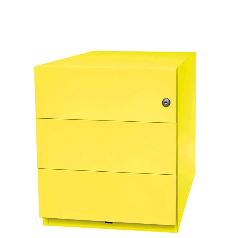 Bisley Stahl-Rollcontainer "NOTE" - 3 Schubladen mit Griffleiste - Tiefe 565 und 775 mm
