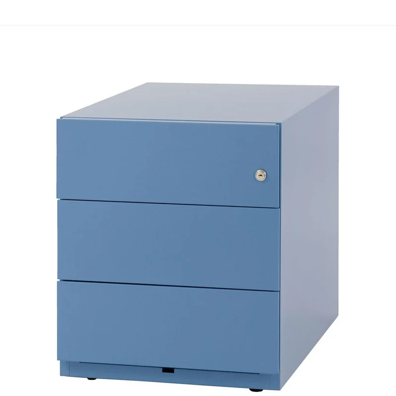 Bisley Stahl-Rollcontainer "NOTE" - 3 Schubladen mit Griffleiste - Tiefe 565 und 775 mm