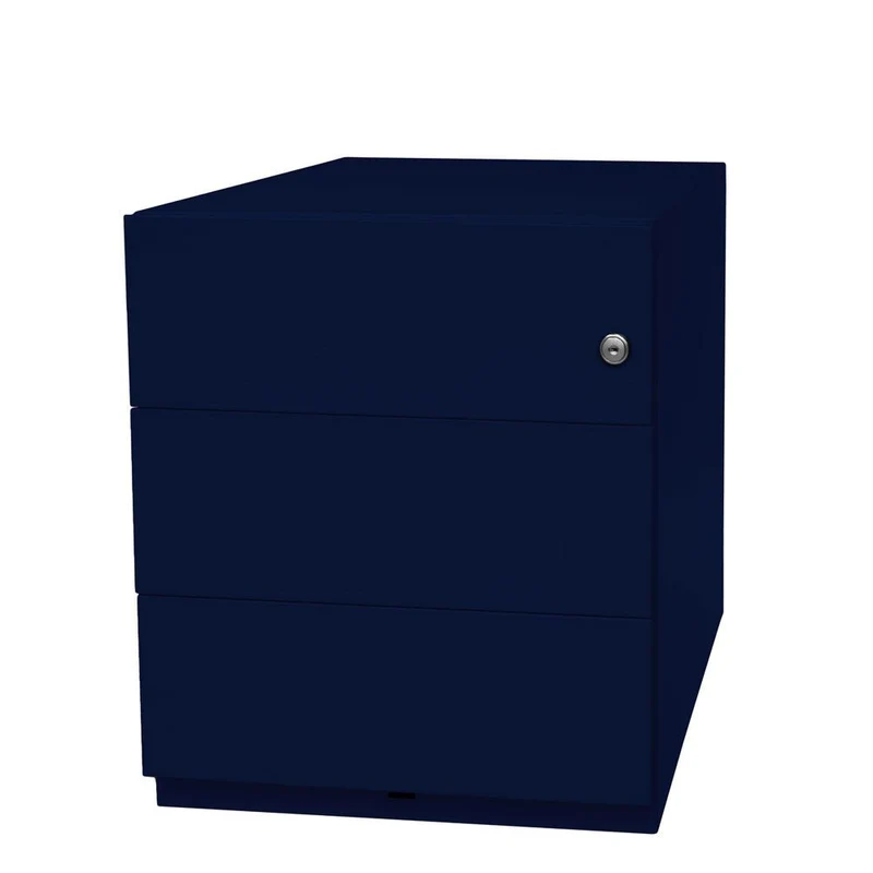 Bisley Stahl-Rollcontainer "NOTE" - 3 Schubladen mit Griffleiste - Tiefe 565 und 775 mm