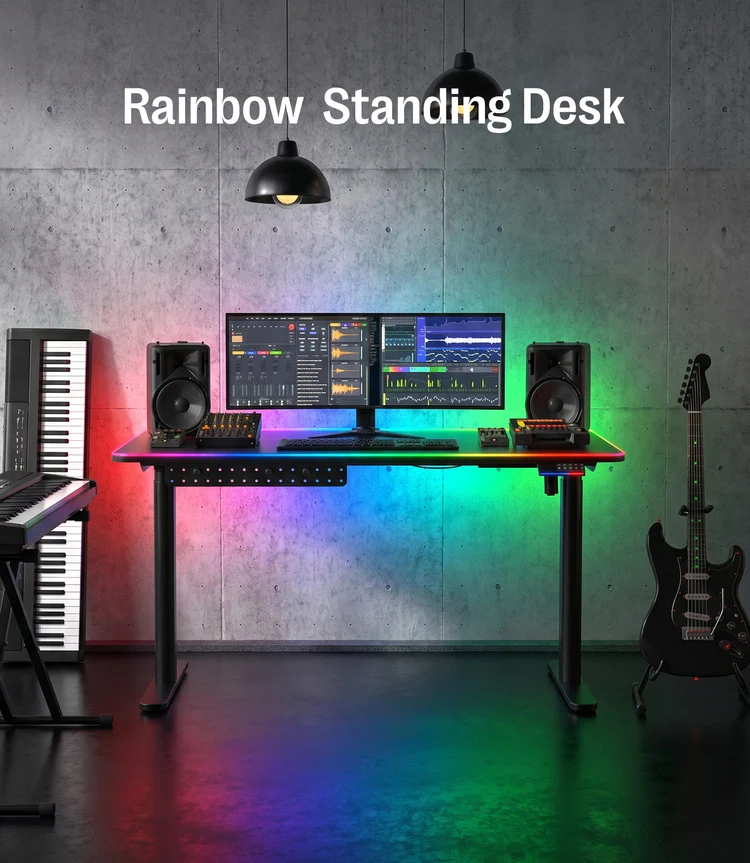 Maidesite Rainbow - Smart höhenverstellbarer Tisch mit RGB-Lichtleiste