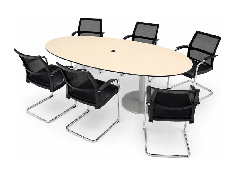 Konferenztisch-Set Sedus – oval in Ahorn mit 6 Freischwingern, gebraucht