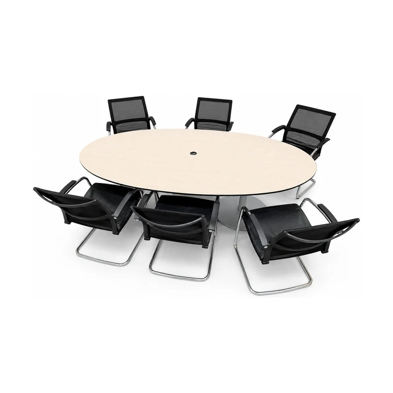 Konferenztisch-Set Sedus – oval in Ahorn mit 6 Freischwingern, gebraucht