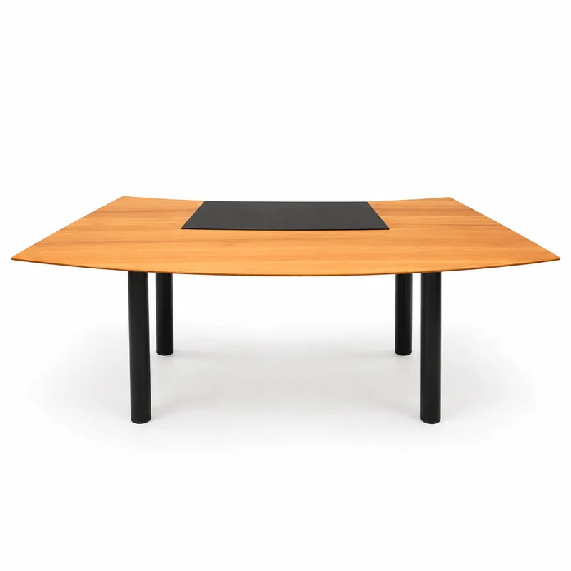 Chefschreibtisch Walnuss 220 cm mit Lederauflage gebraucht