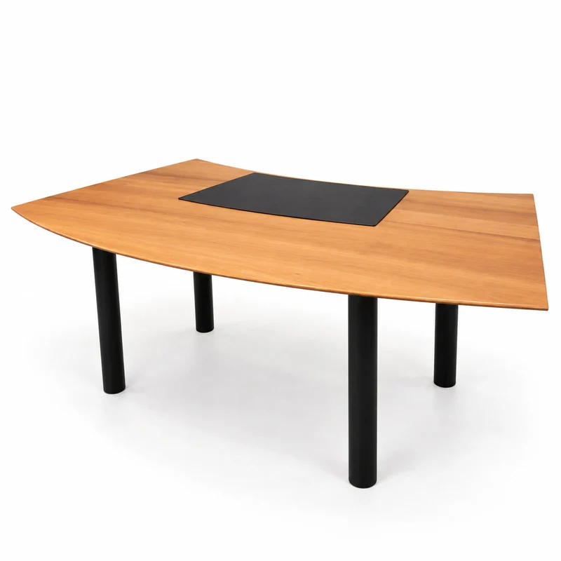 Chefschreibtisch Walnuss 220 cm mit Lederauflage gebraucht