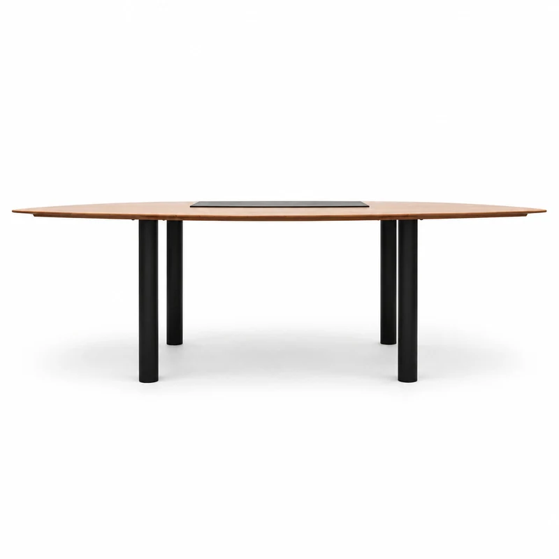 Chefschreibtisch Walnuss 220 cm mit Lederauflage gebraucht