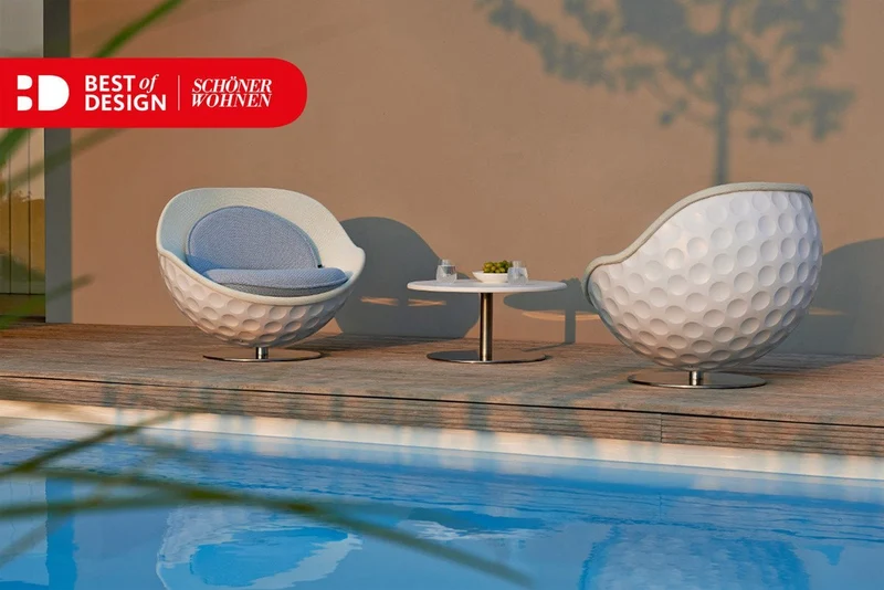 lillus EAGLE - Loungesessel Golf Ballsessel Schwarz / Weiß