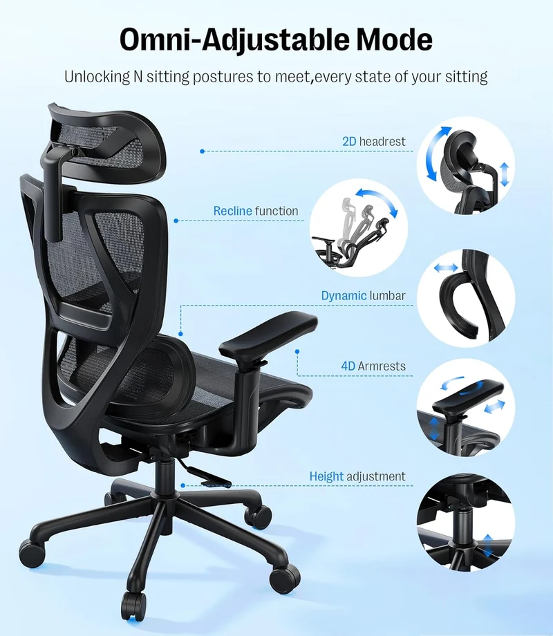 Maidesite EC5 Ergonomischer Bürostuhl mit Rückenlehne