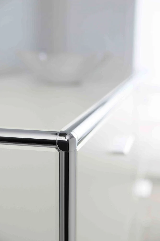 BOSSE SOLUTIONS Schrank Highboard | Weiß Chrom | 2 Flügeltüren