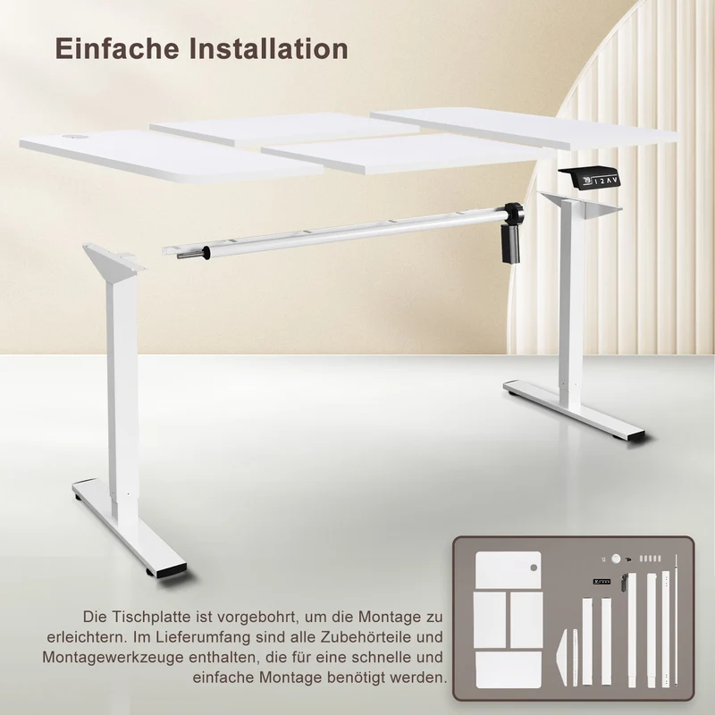 Elektrisch Höhenverstellbarer Schreibtisch 140X60 cm