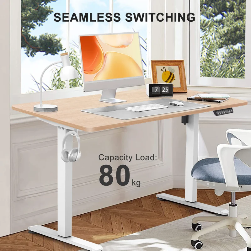 Elektrisch Höhenverstellbarer Schreibtisch 120X60 cm mit voller Arbeitsfläche