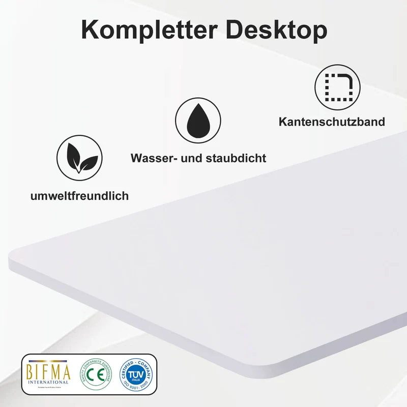 Elektrisch Höhenverstellbarer Schreibtisch 120X60 cm mit voller Arbeitsfläche