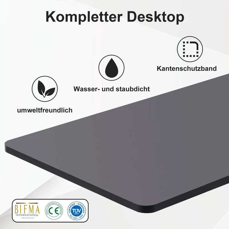 Elektrisch Höhenverstellbarer Schreibtisch 120X60 cm mit voller Arbeitsfläche
