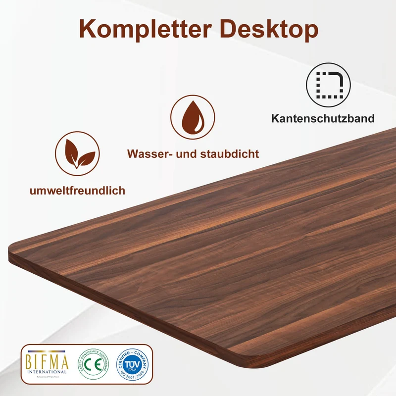 Elektrisch Höhenverstellbarer Schreibtisch 120X60 cm mit voller Arbeitsfläche