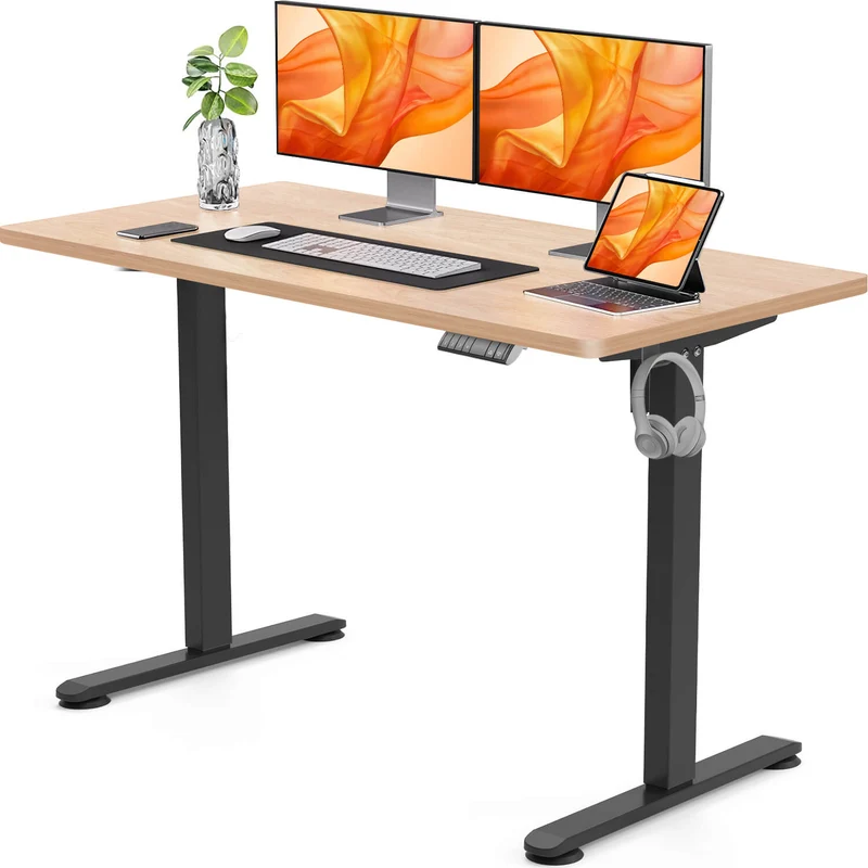 Elektrisch Höhenverstellbarer Schreibtisch 120X60 cm mit voller Arbeitsfläche