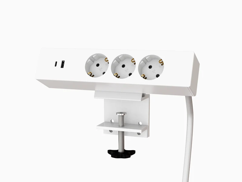 Maidesite 3 Fach Tischsteckdose mit USB C und A 1.8M Kabel Steckdosenleiste