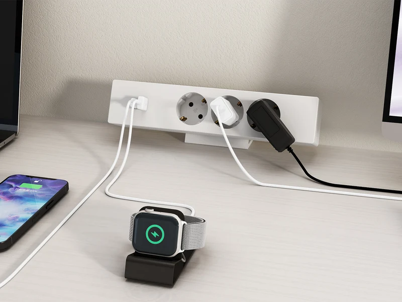 Maidesite 3 Fach Tischsteckdose mit USB C und A 1.8M Kabel Steckdosenleiste