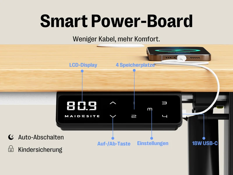 Maidesite T1 Pro – Hochwertiger Einstiegs-Höhenverstellbarer Schreibtisch
