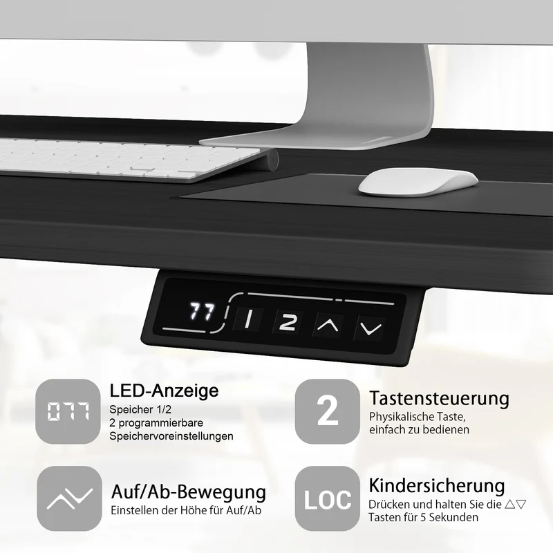 Elektrisch Höhenverstellbarer Schreibtisch 120X60 cm