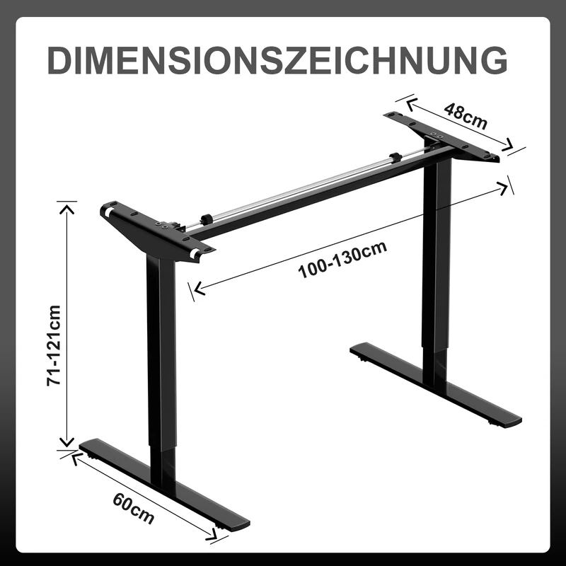 Einzelmotor Höhenverstellbares Tischgestell
