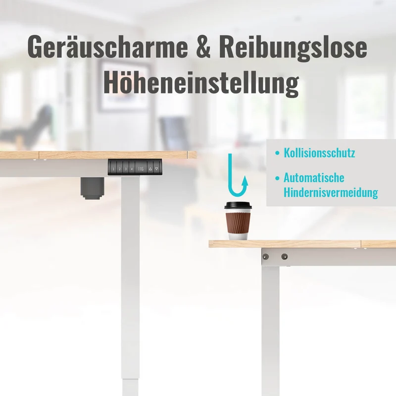 Elektrisch Höhenverstellbarer Schreibtisch 140X70 cm