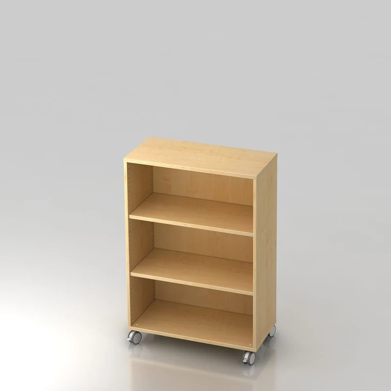 Mobiles Aktenregal Büroregal Pure - 3 Ordnerhöhen 80cm breit auf Rollen