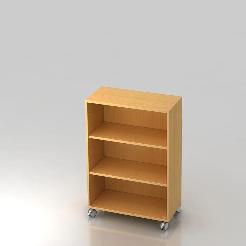 Mobiles Aktenregal Büroregal Pure - 3 Ordnerhöhen 80cm breit auf Rollen