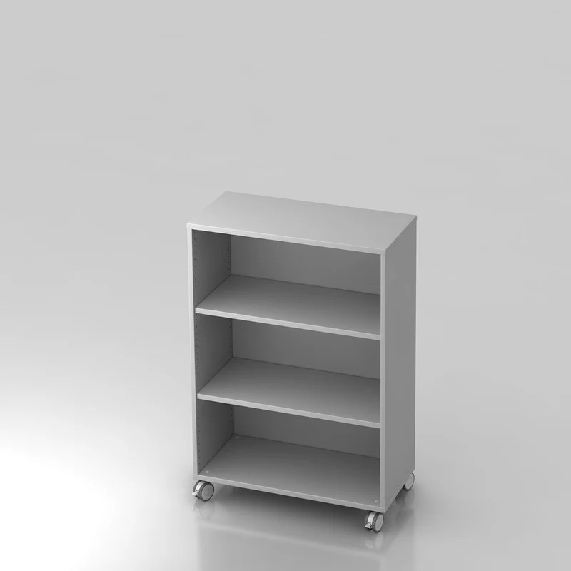 Mobiles Aktenregal Büroregal Pure - 3 Ordnerhöhen 80cm breit auf Rollen