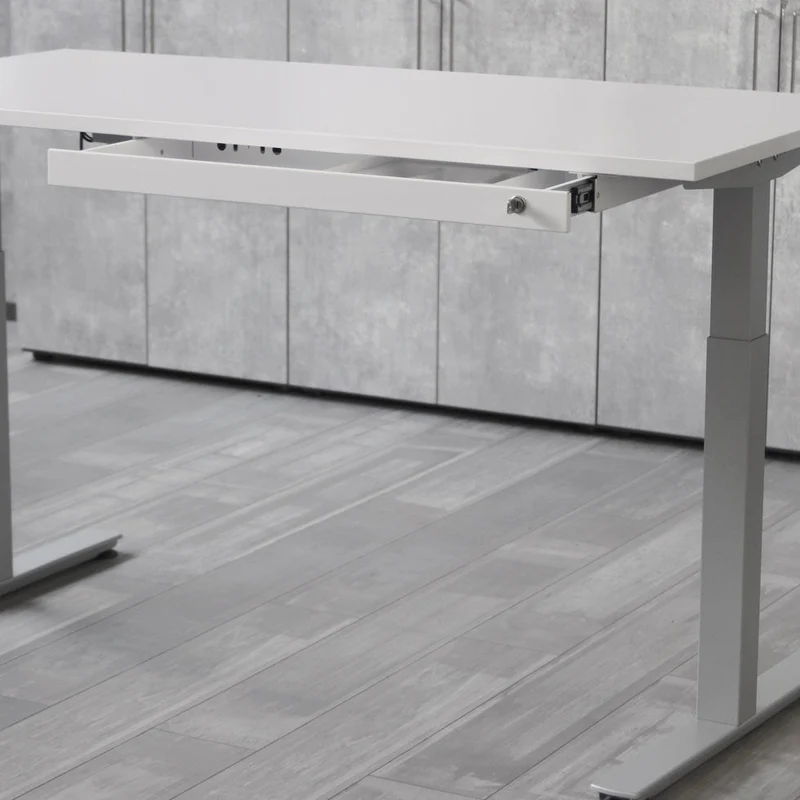 Unterbauschublade breit Schreibtisch - Soft Close - Abschließbar - B 82,4 x T 30,5 x H 5,5 cm