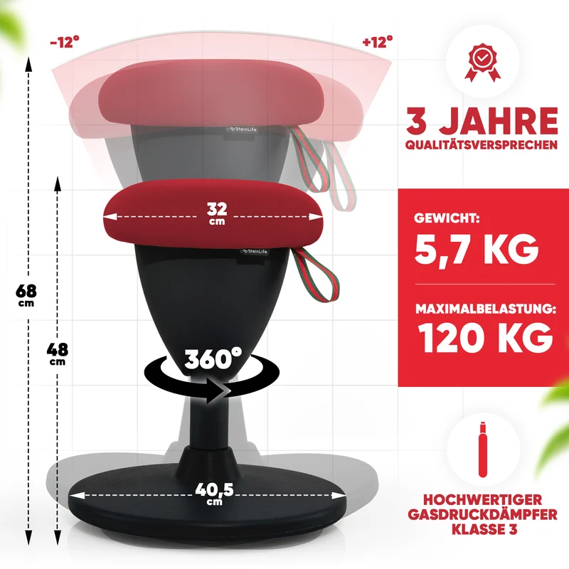 Ergonomischer Bürohocker Testsieger für aktives Sitzen – höhenverstellbar & dynamisch