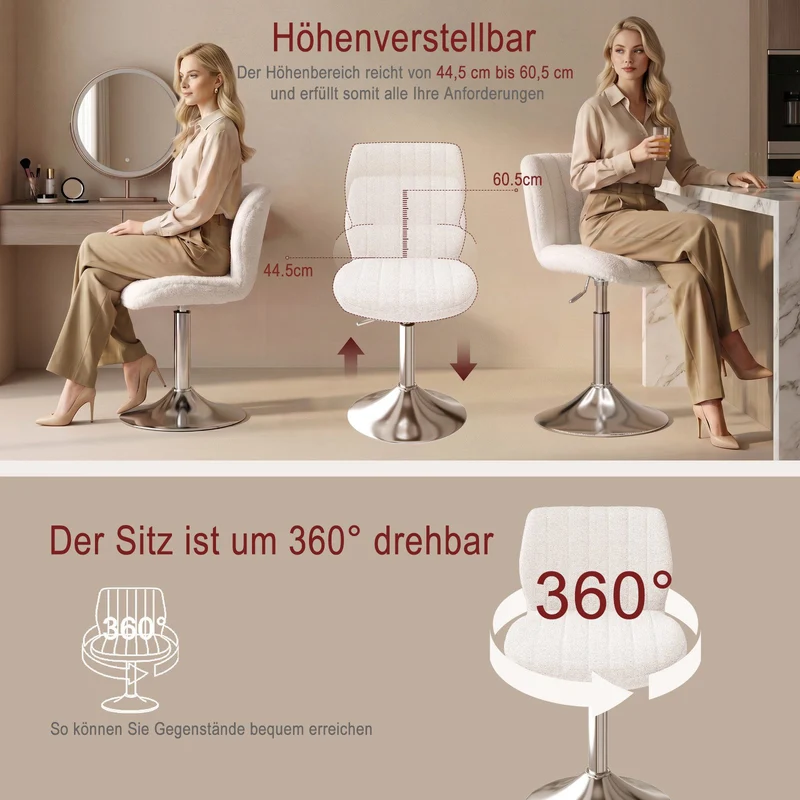 Drehbarer höhenverstellbarer Schminkhocker
