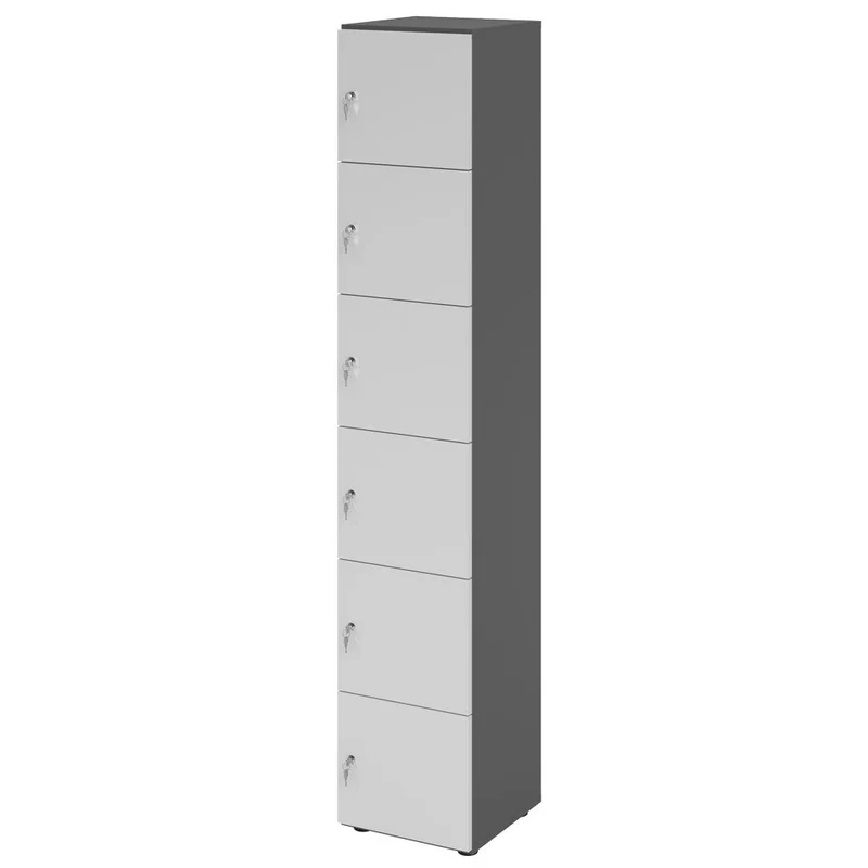 Schließfachschrank Pure - 6 Fächer H215,6 cm- Locker - Garderobenschrank