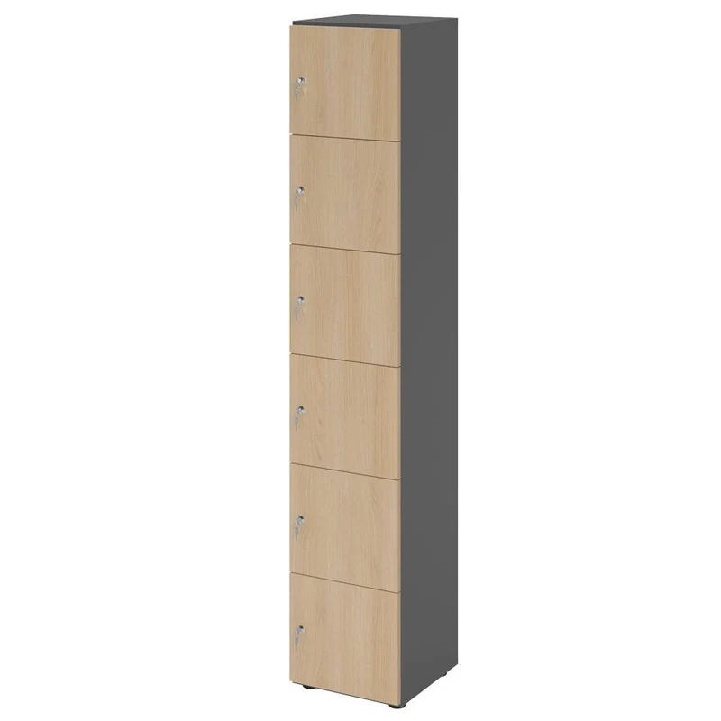 Schließfachschrank Pure - 6 Fächer H215,6 cm- Locker - Garderobenschrank