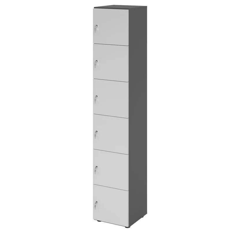 Schließfachschrank Pure - 6 Fächer H215,6 cm- Locker - Garderobenschrank