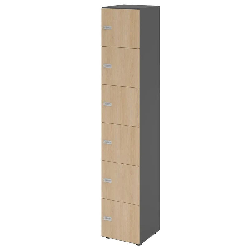 Schließfachschrank Pure - 6 Fächer H215,6 cm- Locker - Garderobenschrank