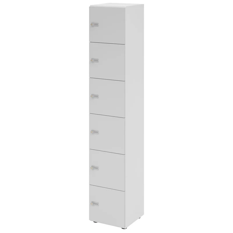 Schließfachschrank Pure - 6 Fächer H215,6 cm- Locker - Garderobenschrank