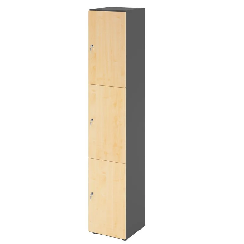 Schließfachschrank Pure - 3 Wert-Fächer H215,6 cm- Locker - Garderobenschrank