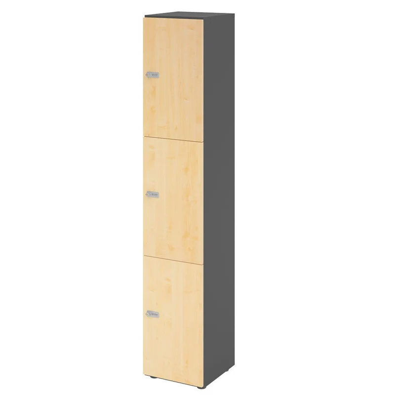 Schließfachschrank Pure - 3 Wert-Fächer H215,6 cm- Locker - Garderobenschrank