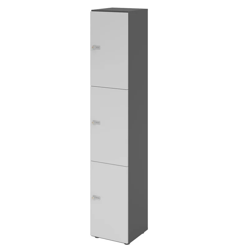 Schließfachschrank Pure - 3 Wert-Fächer H215,6 cm- Locker - Garderobenschrank