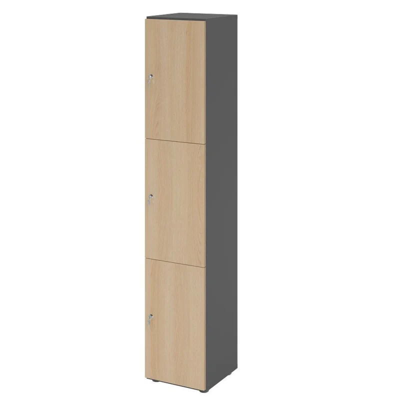Schließfachschrank Pure - 3 Wert-Fächer H215,6 cm- Locker - Garderobenschrank