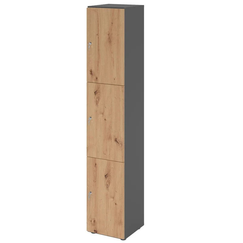 Schließfachschrank Pure - 3 Wert-Fächer H215,6 cm- Locker - Garderobenschrank