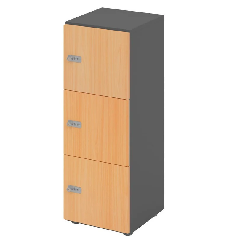 Schließfachschrank Pure - 3 Fächer H110 cm - Locker - Garderobenschrank